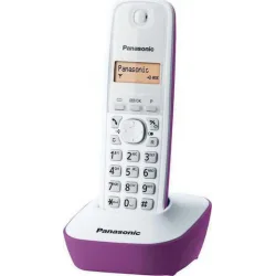 Panasonic KX-TG1611 Ασύρματο Τηλέφωνο με Ελληνικό Μενού Λευκό-Μώβ