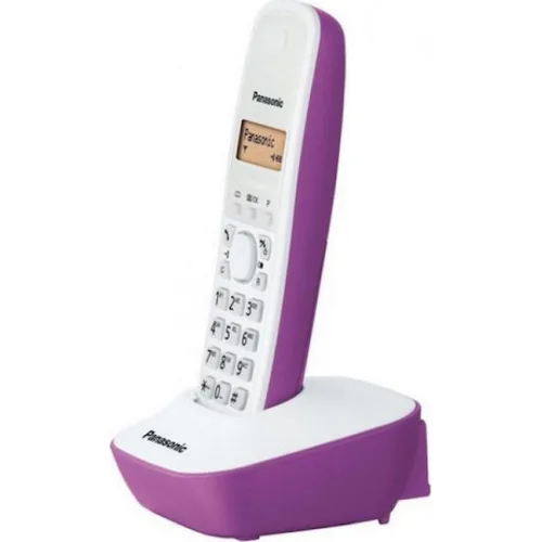 Panasonic KX-TG1611 Ασύρματο Τηλέφωνο με Ελληνικό Μενού Λευκό-Μώβ