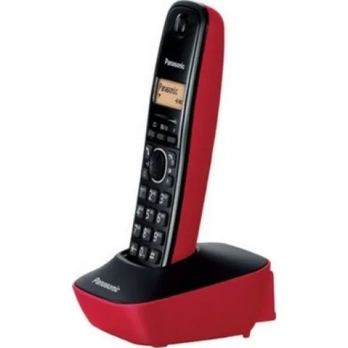 Panasonic KX-TG1611 Ασύρματο Τηλέφωνο με Ελληνικό Μενού Μαύρο-Κόκκινο