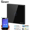 Sonoff Χωνευτός Διακόπτης Τοίχου Αφής Wi-Fi Φωτισμού Μονός με Πλαίσιο Μαύρος