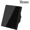 Sonoff Χωνευτός Διακόπτης Τοίχου Αφής Wi-Fi Φωτισμού Μονός με Πλαίσιο Μαύρος