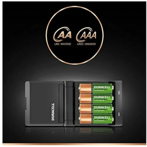 Duracell CEF27 Φορτιστής 4 Μπαταριών Ni-MH Μεγέθους AA/AAA Σετ με 2x AA 1300mAh και 2x AAA 750mAh