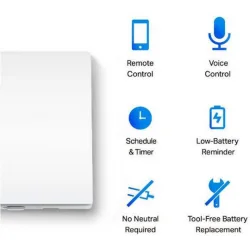 TP-LINK Tapo S210 v1 Χωνευτός Διακόπτης Τοίχου Φωτισμού Μονός χωρίς Πλαίσιο Λευκός