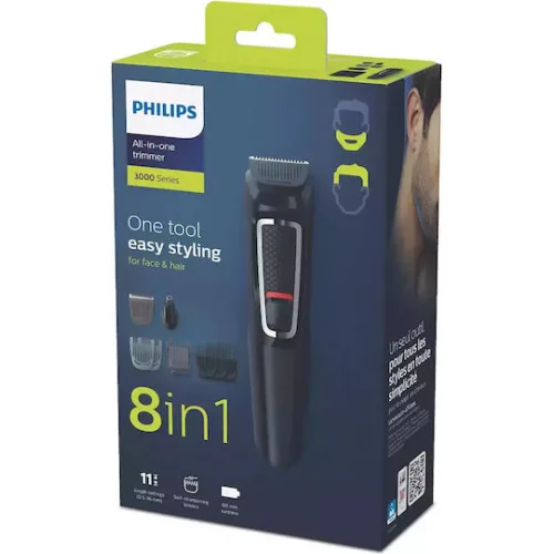 Philips Multigroom Series 3000 Επαναφορτιζόμενη Κουρευτική Μηχανή Μαύρη MG3730/15