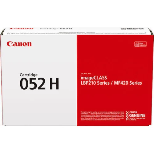 Canon 052H Γνήσιο Toner Laser Εκτυπωτή Μαύρο High Capacity 9200 Σελίδων (2200C002)