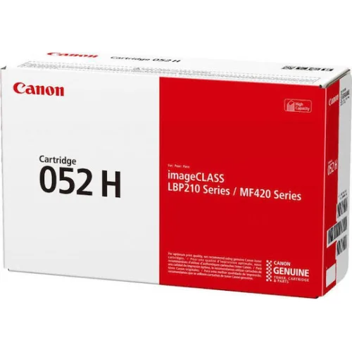 Canon 052H Γνήσιο Toner Laser Εκτυπωτή Μαύρο High Capacity 9200 Σελίδων (2200C002)