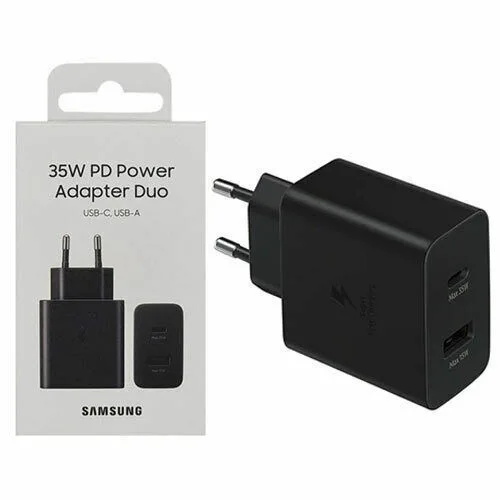 Samsung Φορτιστής Χωρίς Καλώδιο με Θύρα USB-A και Θύρα USB-C 35W Μαύρος (EP-TA220NBEGEU)
