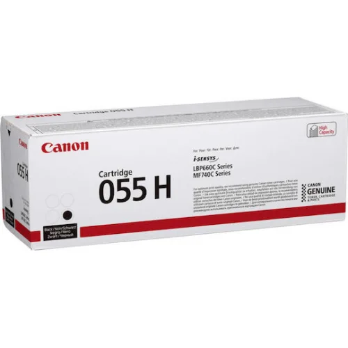 Canon 055H Γνήσιο Toner Laser Εκτυπωτή Μαύρο High Capacity 7600 Σελίδων (3020C002)