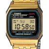 Casio Vintage Iconic Ψηφιακό Ανδρικό Ρολόι 36mm Μπαταρίας με Χρυσό Μεταλλικό Μπρασελέ