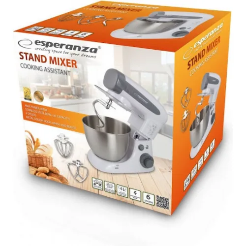 Esperanza Κουζινομηχανή 800W με Ανοξείδωτο Κάδο 4lt