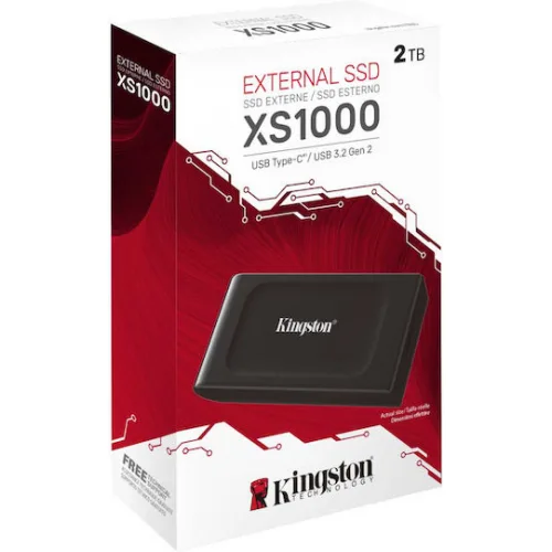 Kingston XS1000 USB-C Εξωτερικός SSD 2TB 1.8" Μαύρο