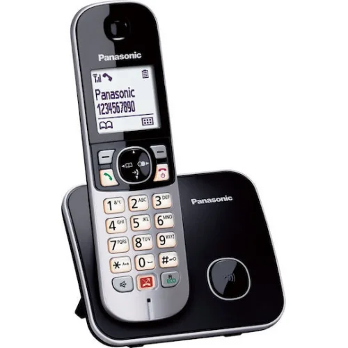 Panasonic KX-TG6851 Ασύρματο Τηλέφωνο με Ελληνικό Μενού Μαύρο