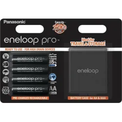 Panasonic Eneloop Pro With Battery Case Επαναφορτιζόμενες Μπαταρίες AA Ni-MH 2500mAh 1.2V 4τμχ