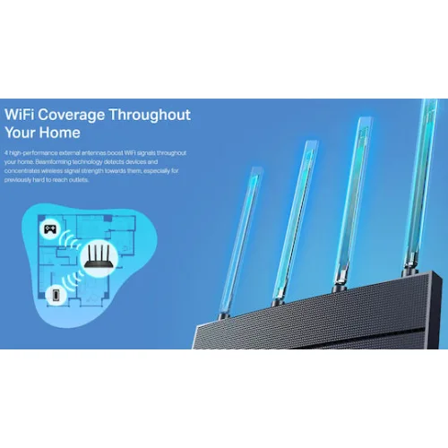 TP-LINK Archer AX12 v1 Ασύρματο Router Wi‑Fi 6 με 4 Θύρες Gigabit Ethernet TP-LINK Archer AX12 v1 Ασύρματο Router Wi‑Fi 6 με 4 Θύρες Gigabit Ethernet