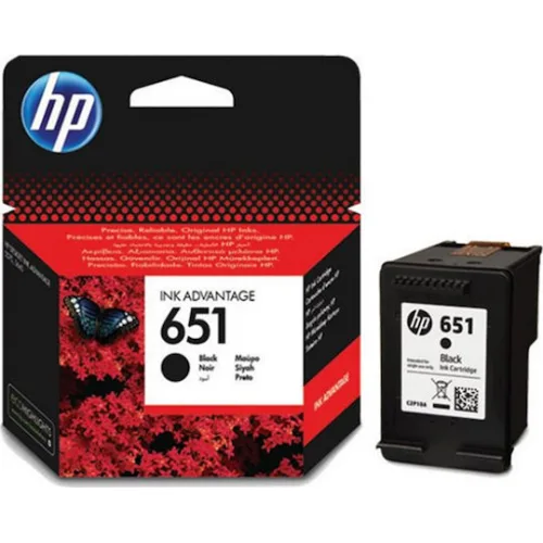 HP 651 Γνήσιο Μελάνι Εκτυπωτή InkJet Μαύρο (C2P10AE)