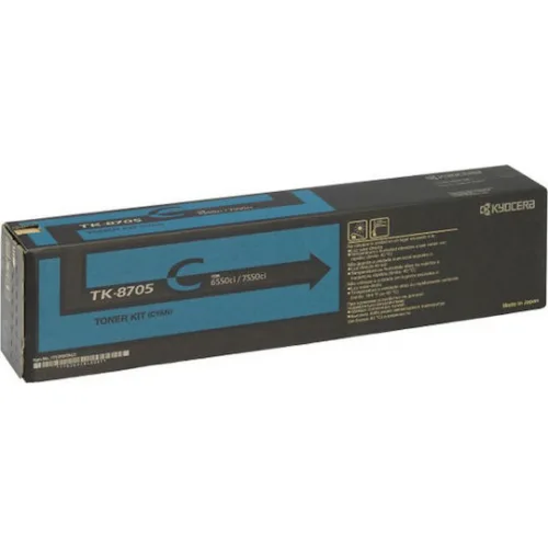 Kyocera TK-8705C Γνήσιο Toner Laser Εκτυπωτή Κυανό 30000 Σελίδων (1T02K9CNL0)