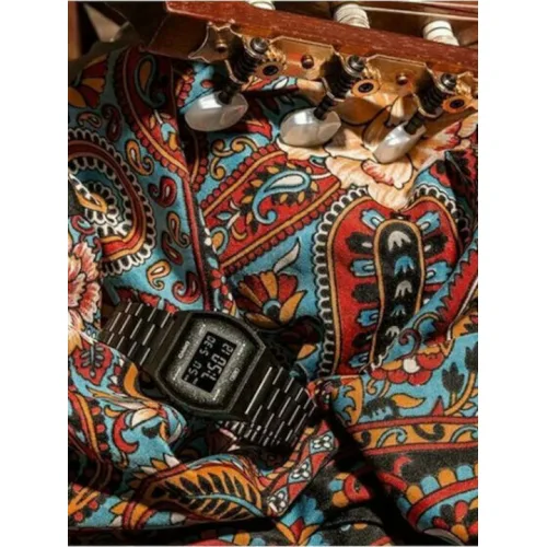 Casio Vintage Edgy Ψηφιακό Ανδρικό Ρολόι 35mm Μπαταρίας με Μαύρο Μεταλλικό Μπρασελέ