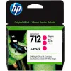 HP 712 Γνήσιο Πακέτο 3 Μελανιών Εκτυπωτή InkJet Ματζέντα (3ED78A)