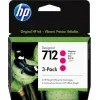 HP 712 Γνήσιο Πακέτο 3 Μελανιών Εκτυπωτή InkJet Ματζέντα (3ED78A)