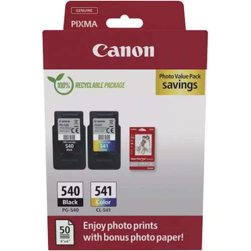 Canon PG-540 / CL-541 Γνήσιο Photo Value Pack με 2 Μελάνια Εκτυπωτή InkJet Μαύρο (5225B013)