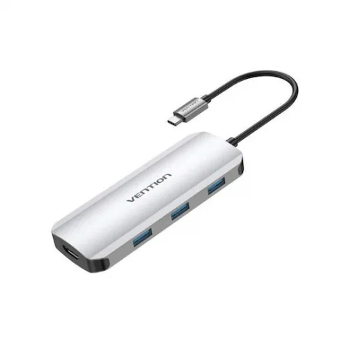 Vention USB-C Docking Station με 4K PD Ethernet Γκρι (TOJHB)
