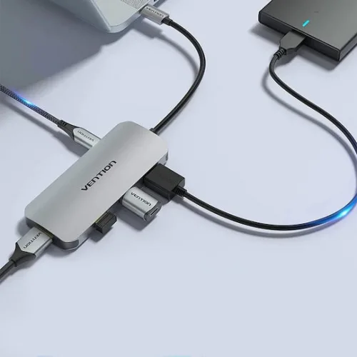 Vention USB-C Docking Station με 4K PD Ethernet Γκρι (TOJHB)