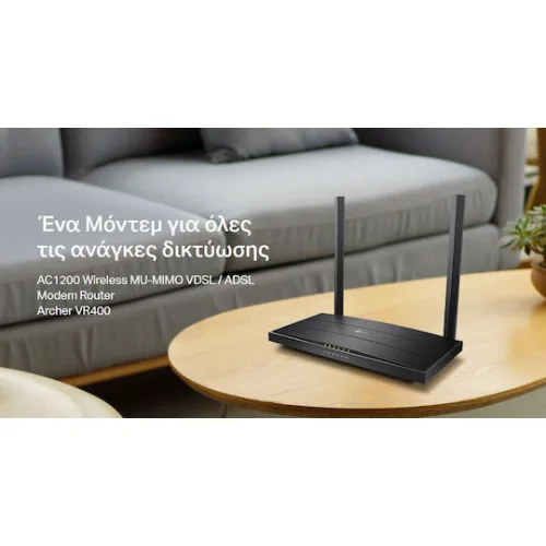 TP-LINK Archer VR400 v3 VDSL2 Ασύρματο Modem Router Wi‑Fi 5 με 4 Θύρες Gigabit Ethernet