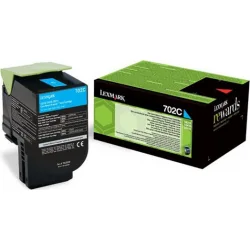 Lexmark 702C Γνήσιο Toner Laser Εκτυπωτή Κυανό Return Program 1000 Σελίδων (70C20C0)