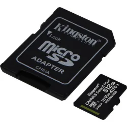 Kingston Canvas Select Plus microSDXC 512GB Class 10 U3 V30 A1 UHS-I με αντάπτορα