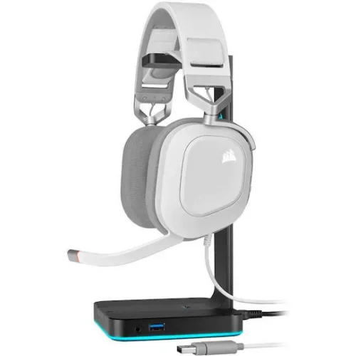 Corsair HS80 RGB Over Ear Gaming Headset με σύνδεση USB Λευκό