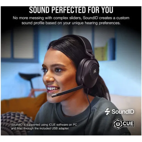 Corsair HS65 Surround Over Ear Gaming Headset με σύνδεση 3.5mm Carbon