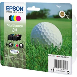 Epson 34 Γνήσιο Πακέτο 4 Μελανιών Εκτυπωτή InkJet Κίτρινο / Κυανό / Ματζέντα / Μαύρο (C13T34664010)