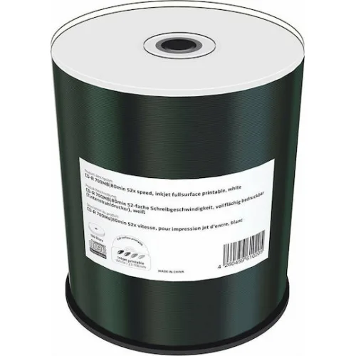 MediaRange Εγγράψιμα CD-R 52x Printable 700MB Cake Box 100τμχ MediaRange Εγγράψιμα CD-R 52x Printable 700MB Cake Box 100τμχ