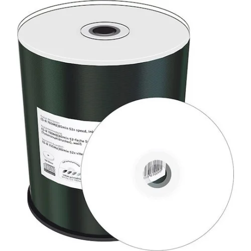MediaRange Εγγράψιμα CD-R 52x Printable 700MB Cake Box 100τμχ MediaRange Εγγράψιμα CD-R 52x Printable 700MB Cake Box 100τμχ