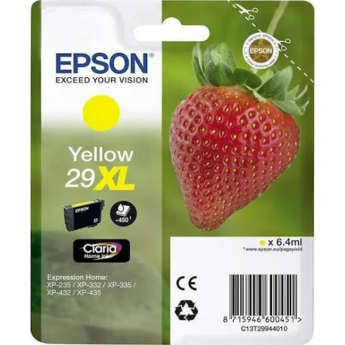 Epson 29XL Γνήσιο Μελάνι Εκτυπωτή InkJet Κίτρινο (C13T29944010 C13T29944012)