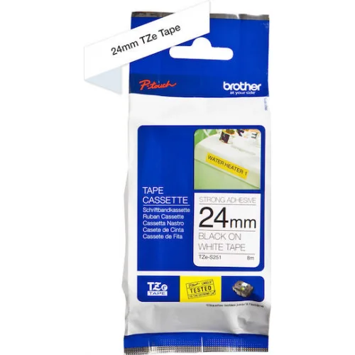 Brother Ταινία Ετικετογράφου 8m x 24mm σε Μαύρο Χρώμα