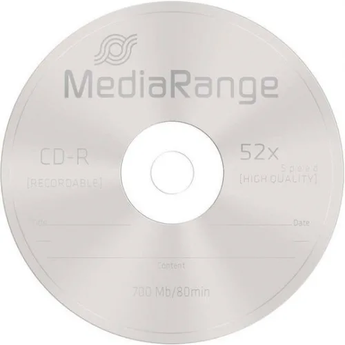 MediaRange Εγγράψιμα CD-R 52x 700MB Cake Box 100τμχ MediaRange Εγγράψιμα CD-R 52x 700MB Cake Box 100τμχ