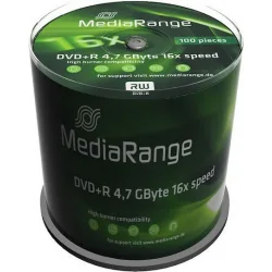 MediaRange Εγγράψιμα DVD+R 16x 4.7GB Cake Box 100τμχ MediaRange Εγγράψιμα DVD+R 16x 4.7GB Cake Box 100τμχ