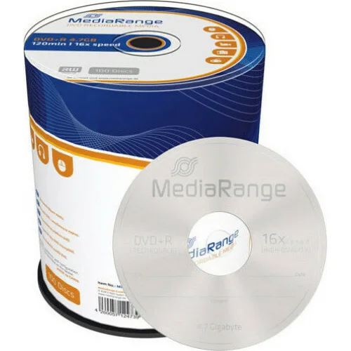 MediaRange Εγγράψιμα DVD+R 16x 4.7GB Cake Box 100τμχ MediaRange Εγγράψιμα DVD+R 16x 4.7GB Cake Box 100τμχ