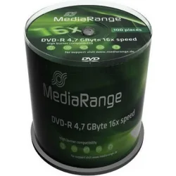 MediaRange Εγγράψιμα DVD-R 16x 4.7GB Cake Box 100τμχ MediaRange Εγγράψιμα DVD-R 16x 4.7GB Cake Box 100τμχ