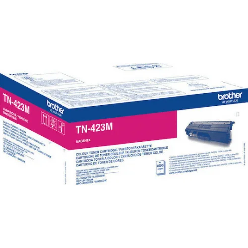 Brother TN-423M Γνήσιο Toner Laser Εκτυπωτή Ματζέντα High Yield 4000 Σελίδων (TN-423M)