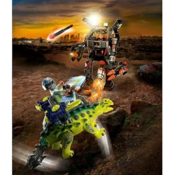 Playmobil Dino Rise Αγκυλόσαυρος με Μαχητή εναντίον Ρομπότ για 5-10 ετών