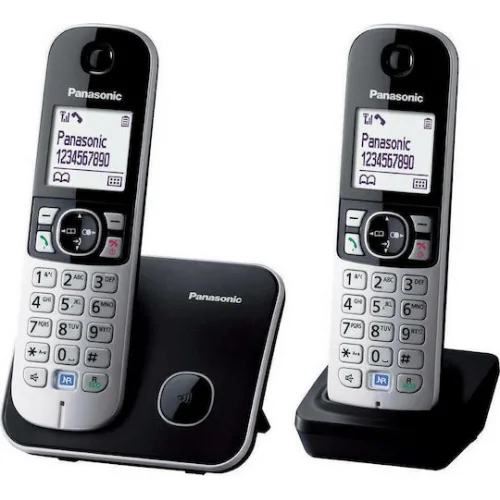 Panasonic KX-TG6812GB Ασύρματο Τηλέφωνο Duo Μαύρο