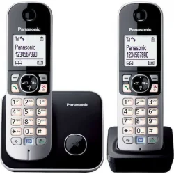 Panasonic KX-TG6812GB Ασύρματο Τηλέφωνο Duo Μαύρο