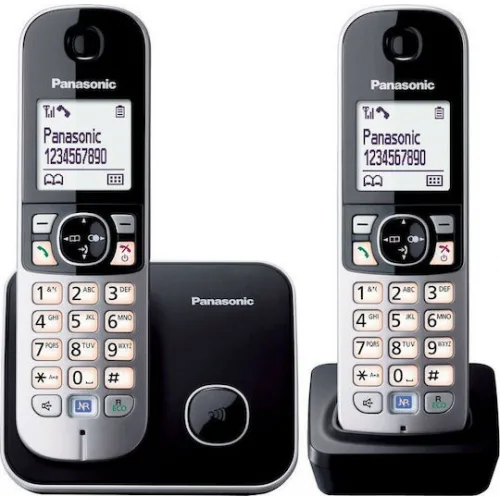 Panasonic KX-TG6812GB Ασύρματο Τηλέφωνο Duo Μαύρο