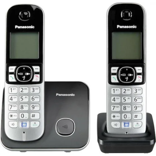Panasonic KX-TG6812GB Ασύρματο Τηλέφωνο Duo Μαύρο