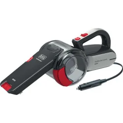Black & Decker Σκουπάκι Αυτοκινήτου Στερεών με Ισχύ 12.5W & Καλώδιο Αναπτήρα 12V Μαύρο Κόκκινο