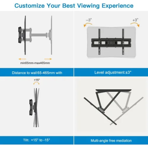 Opticum AX Titan Plus Βάση Τηλεόρασης Τοίχου με Βραχίονα έως 70" και 50kg