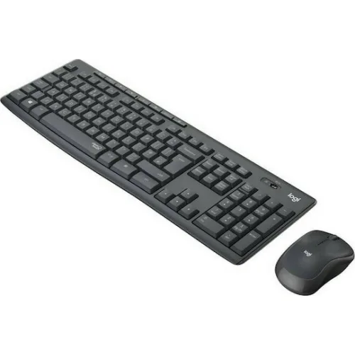 Logitech MK295 Silent Ασύρματο Σετ Πληκτρολόγιο & Ποντίκι Ελληνικό Γκρι