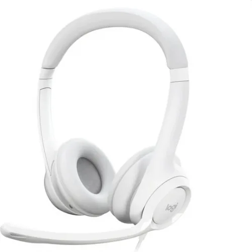 Logitech H390 On Ear Multimedia Ακουστικά με μικροφωνο και σύνδεση USB-A σε Λευκό χρώμα